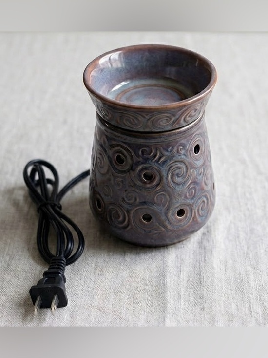 Scentsy Other - Scentsy Artisan Collection Ceramic Wax Warmer Blue Bronze Intricate Swirl